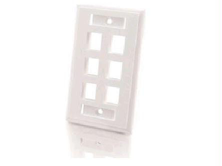 6-Port Keystone Wallplate White