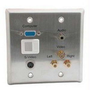 C2g Double Gang Hd15 Vga + 3.5mm + S-video + Rca Audio-video + Keystone Wall Plate -
