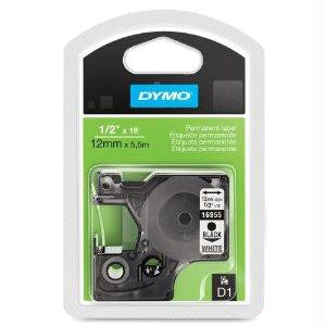 Dymo 0.5in (12mm) Permanent High Performance D1 Labels, 18in Long, 1 Roll Per Box
