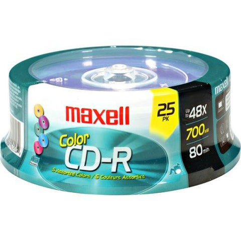 Maxell Cd-r 80min 700mb 48x 25pc Spindle Color
