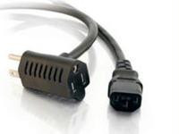 3FT 16AWG POWER CORD W- EXTRA OUTLET
