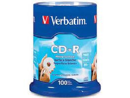Verbatim Americas Llc Verbatim - Cd-r - 700 Mb - 52x (max) - 5.25inch - White - Spindle - Storage