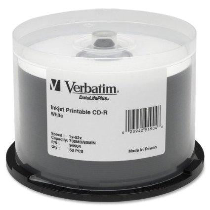 Verbatim Americas Llc Verbatim Datalifeplus Cd-r X 50 -50 X Cd-r 700 Mb ( 80min ) 52x - White - In