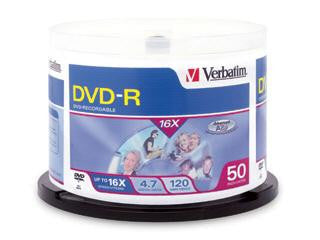 Verbatim Americas Llc 50pk Dvd-r 4.7gb 16x Branded Spindle