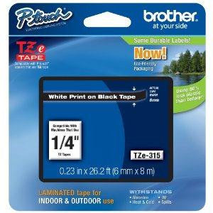 Brother International Corporat Tze315 Label,1-4 Wht-blk