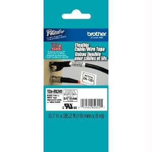 Brother International Corporat 18mm (0.7) Black On White Flexible Id Tape 8m (26.2 Ft)