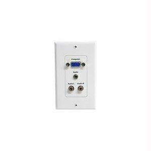 STARTECH VGA WALL PLATE W- 3.5MM & RCA-WHITE