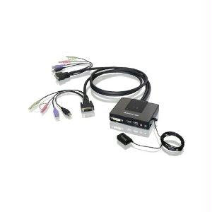 Iogear 2-port Usb Dual Link Dvi Cable Kvm Switch With Audio. One Dual Link Dvi Console