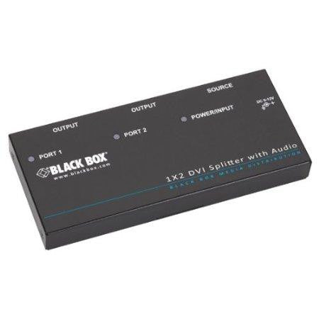 Black Box Network Services 1 X 2 Dvi-d Splitter With Audio And Hdcp