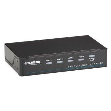 Black Box Network Services 1 X 4 Dvi-d Splitter Withaudio And Hdcp