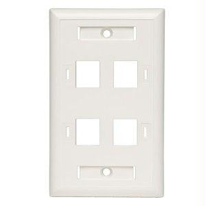 Tripp Lite Quad Outlet Rj45 Universal Keystone Face Plate - Wall Plate, White, 4-port