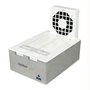 Startech Dock Up To Two 2.5in Or 3.5in Sata Ssds-hdds In A Stylish Black Docking Station