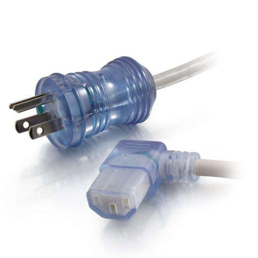 C2g 8ft 18 Awg Hospital Grade Power Cord (nema 5-15p To Iec320c13r) - Gray With Clea