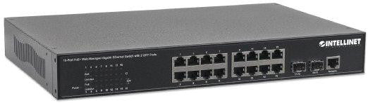 Intellinet Int 16port Gigabit Poe+ Managed Switch, With 2sfp Ports, 200watts