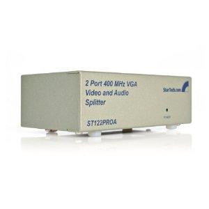 Startech Split A Single, High-resolution Vga Video Signal With Audio To 2 Monitors Or Pro