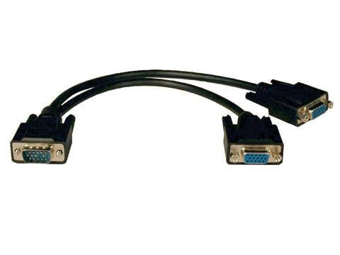 Tripp Lite Vga Monitor Y Splitter Cable (hd15 M-2xf) 1-ft.