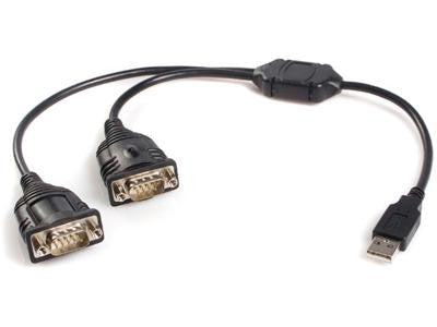 USB to RS-232 2 Port Serial DB9 Adapter
