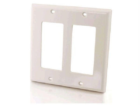 C2g Decorative Double Gang Wall Plate - White