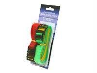 C2g 11in Hook-and-loop Cable Management Straps - Bright Multi-color - 12pk