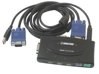 2-Port KVM Switch USB-PS-2 with Cables
