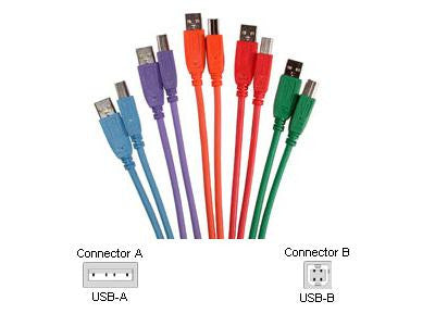 C2g 5 Pack 2m Usb 2.0 A-b Cable Multi-color