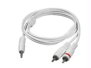 C2g 12ft One 3.5mm Stereo Male To Two Rca Stereo Male Audio Y-cable - Ipod(r) White