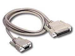 6 ft AT Serial Modem Cable DB9F-DB25M