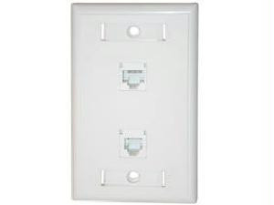 C2g Cat5e Rj45 With Cat3 Rj12 Configured Wall Plate - White