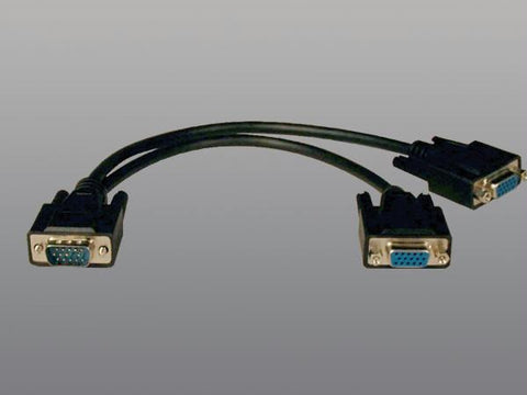Tripp Lite High Resolution Vga Monitor Y Splitter Cable (hd15 M To 2x Hd15 F) 1-ft.