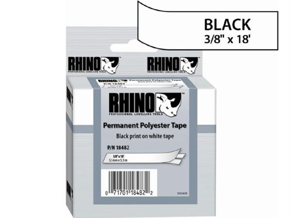 Dymo Rhino 3-8 White Permanent Poly Labels