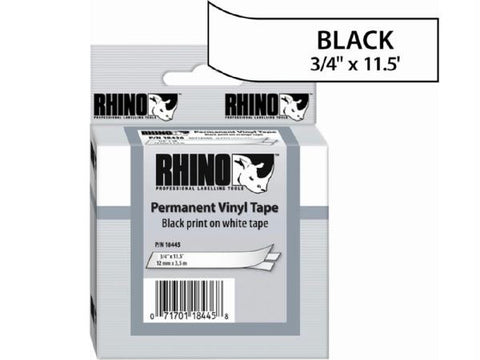 Dymo Dymo Rhino 3-4in X 18ft, White Vinyl Labels