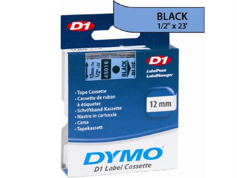 Dymo Black Print- Blue Tape, 1-2 X 23