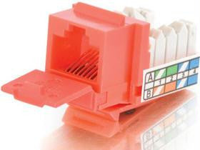 CAT5E 90 KEYSTONE JACK RED