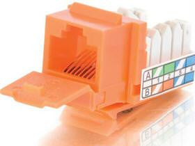 CAT5E 90 KEYSTONE JACK ORNG