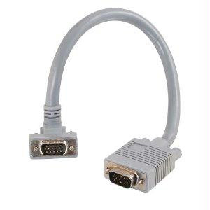 C2g 1ft Premium Shielded Hd15 Sxga M-m Monitor Cable With 90anddeg; Upward-angled Ma