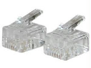 C2g Rj11 6x4 Modular Plug For Round Solid Cable - 25pk