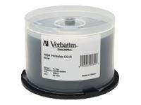Verbatim Americas Llc Cd-r 80min 700mb 52x Datalifeplus Silver Inkjet Printable 50pk Spindle