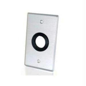 C2g Single Gang 1in Grommet Wall Plate - Brushed Aluminum