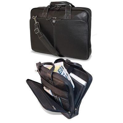 Mobile Edge Llc Mobile Edge - Deluxe Leather Briefcase - 16in-17in Mac - Black,full Grain Leathe