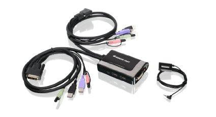 Iogear Dvi Resolution Up To 1920 X 1200. 2 Port Usb Dvi-d Cable Kvm With Audio And Mic