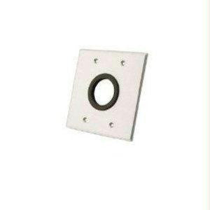 C2g Double Gang 1.5in Grommet Wall Plate - Brushed Aluminum