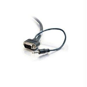 C2g 50ft Plenum-rated Hd15 Sxga + 3.5mm M-m Monitor Cable With Rounded Low Profile C