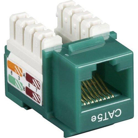 Black Box Network Services Cat5e Keystone Jack Green 5 Pack