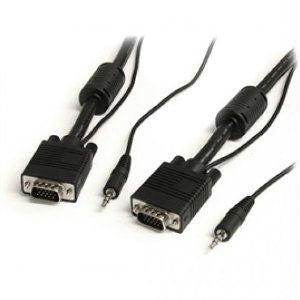 STARTECH 15 FT COAX HIGH RESOLUTION MONITOR VGA CABLE WITH AUDIO HD15 M-M