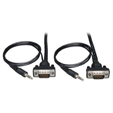 Tripp Lite Low Profile High Resolution Svga - Vga Monitor Cable With Audio And Rgb Coax (hd