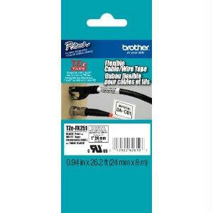 Brother International Corporat 24mm (0.94) Black On White Flexible Id Tape 8m (26.2 Ft)