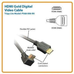 Tripp Lite High Speed Hdmi Cable With One Right Angle Connector, Digital Video With Audio (