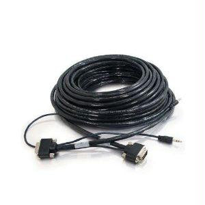 C2g 75ft Plenum-rated Hd15 Sxga + 3.5mm M-m Monitor Cable With Rounded Low Profile C