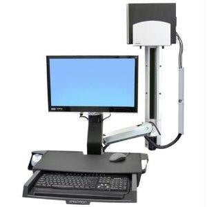 Ergotron Styleview Sit-stand Combo System With Worksurface, Medium Silver Cpu Holder