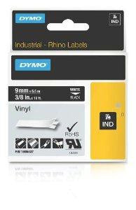 Dymo Rhino 3-8in Black Vinyl-9mm